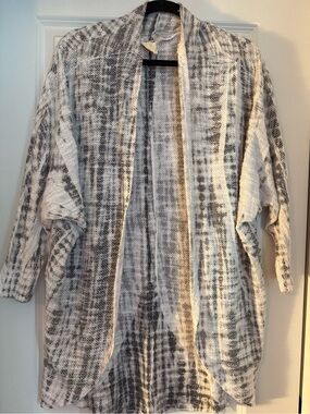 Grey and white tie dye lightweight cardigan